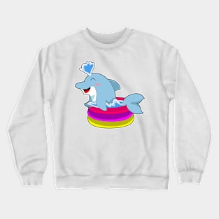 Dolphin Swimming Kids pool Crewneck Sweatshirt